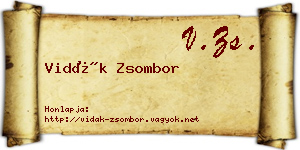 Vidák Zsombor névjegykártya